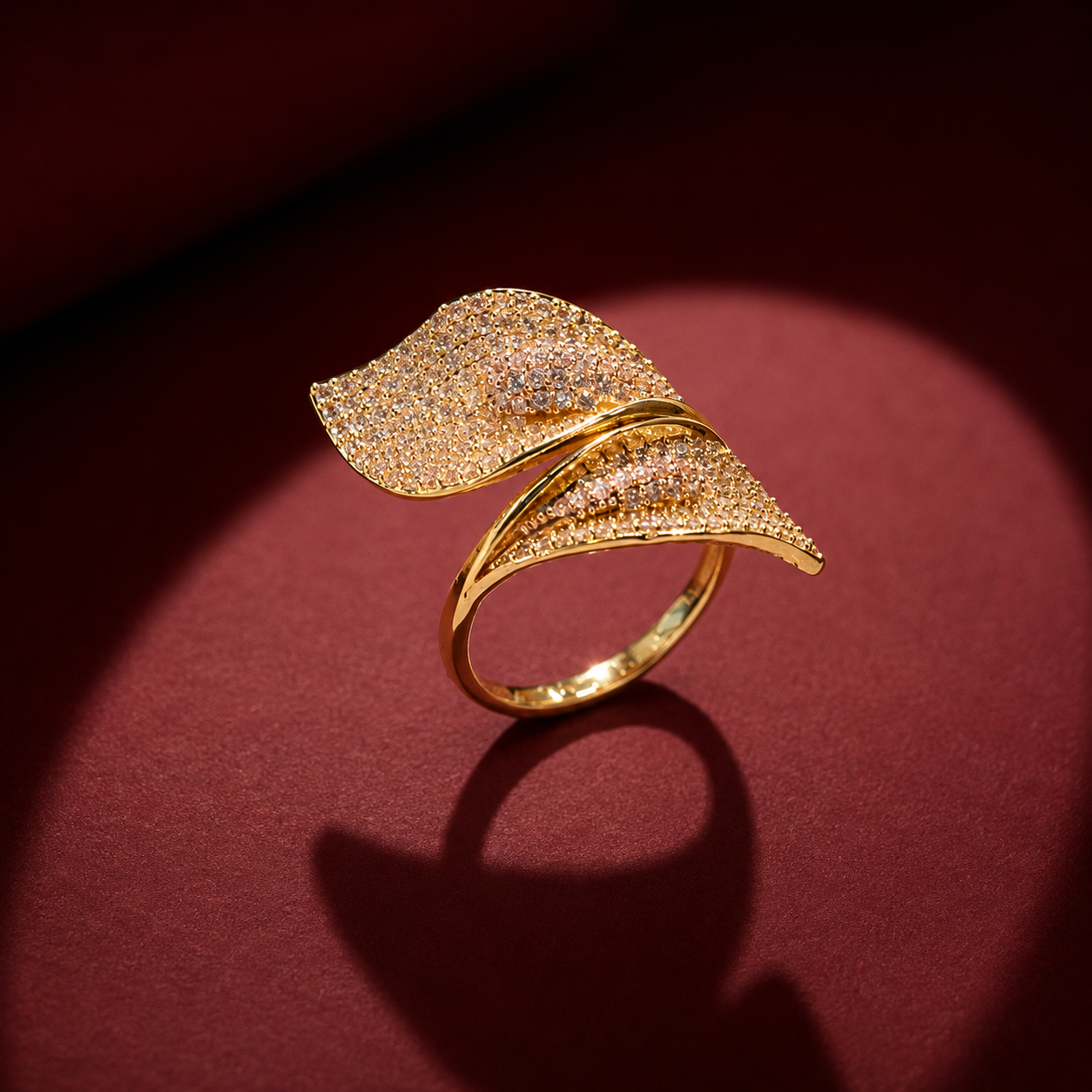 Gilded Petal Bypass Ring