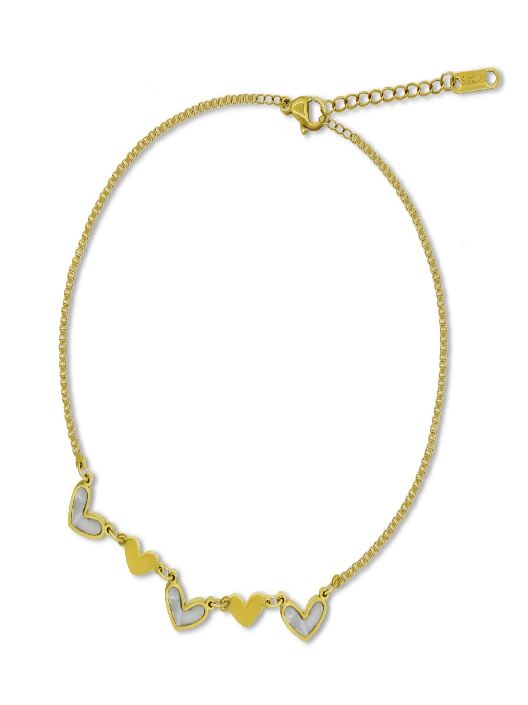 Golden Heart Shell Bracelet