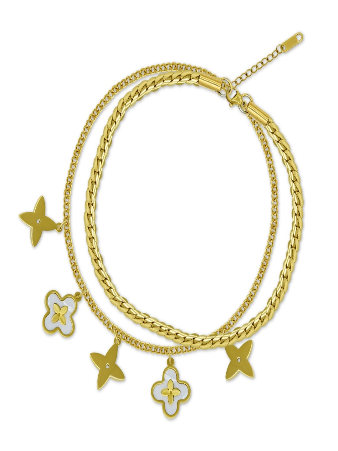 Layered Blossom Charm Bracelet