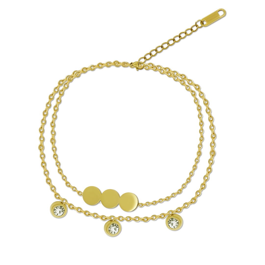Disc & Crystal Bracelet