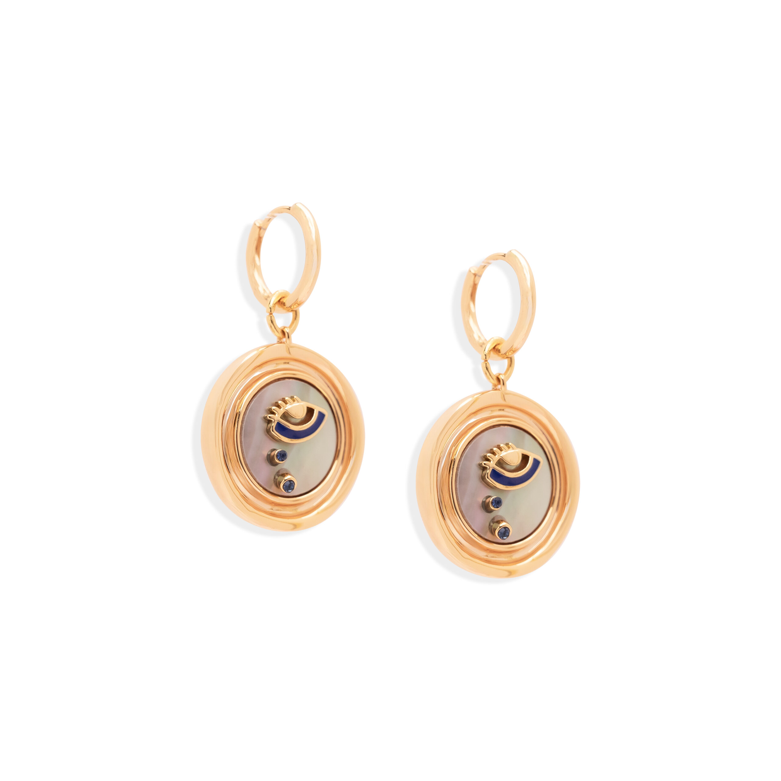 Gold Evil Eye Hoop Earrings