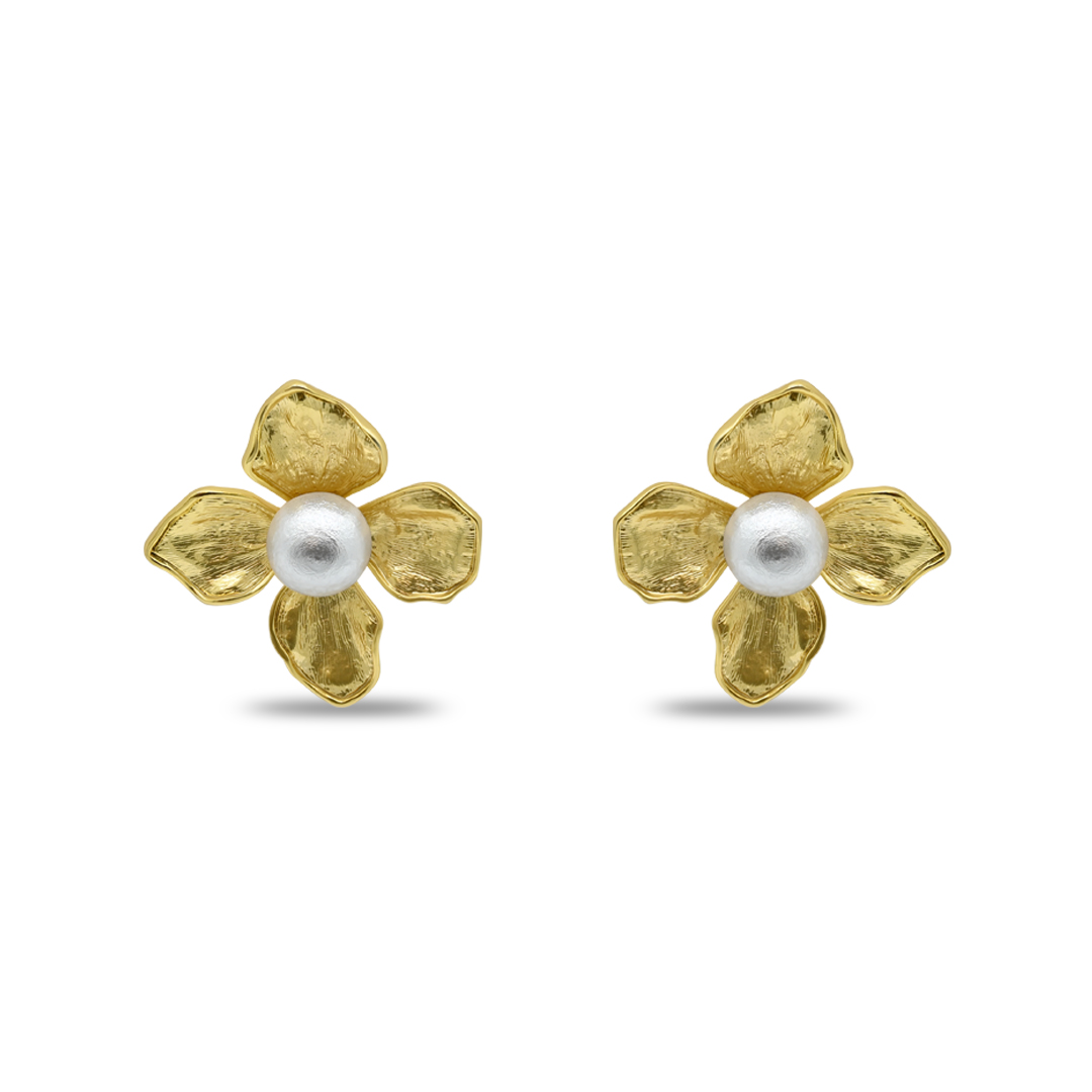 Golden Blossom Pearl Stud