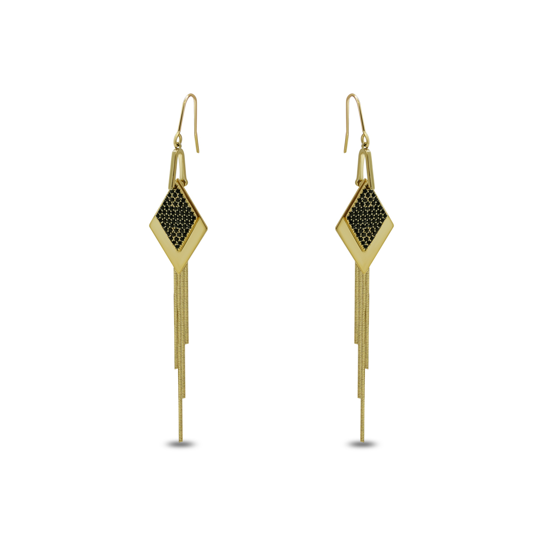 Diamond Tassel Drop Earrings