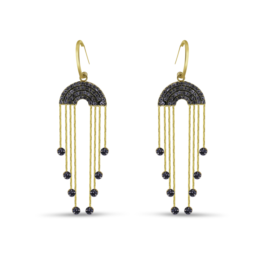 Arch Raindrop Tassel Earrings