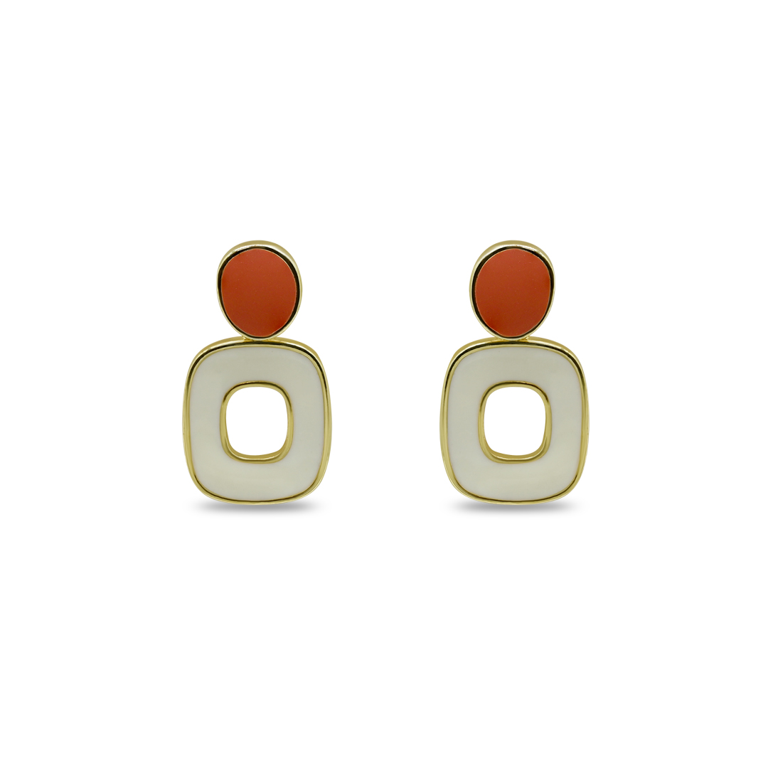 White Retro Enamel Drop