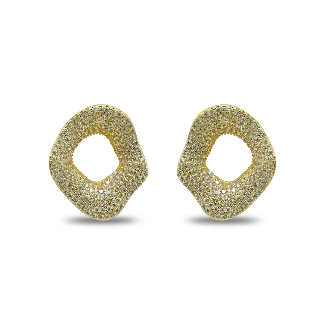 Organic Crystal Stud Earrings