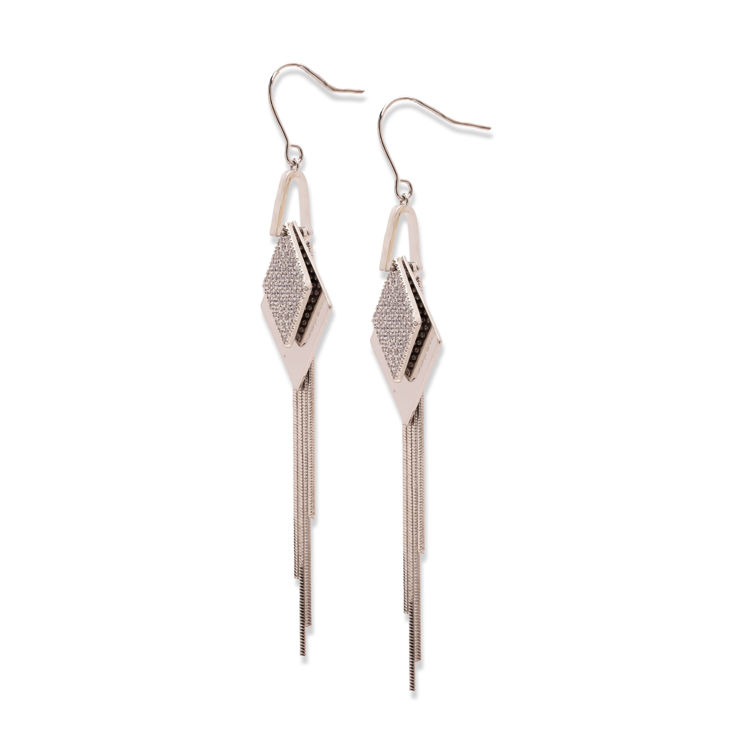 Gold Diamond Tassel Earrings