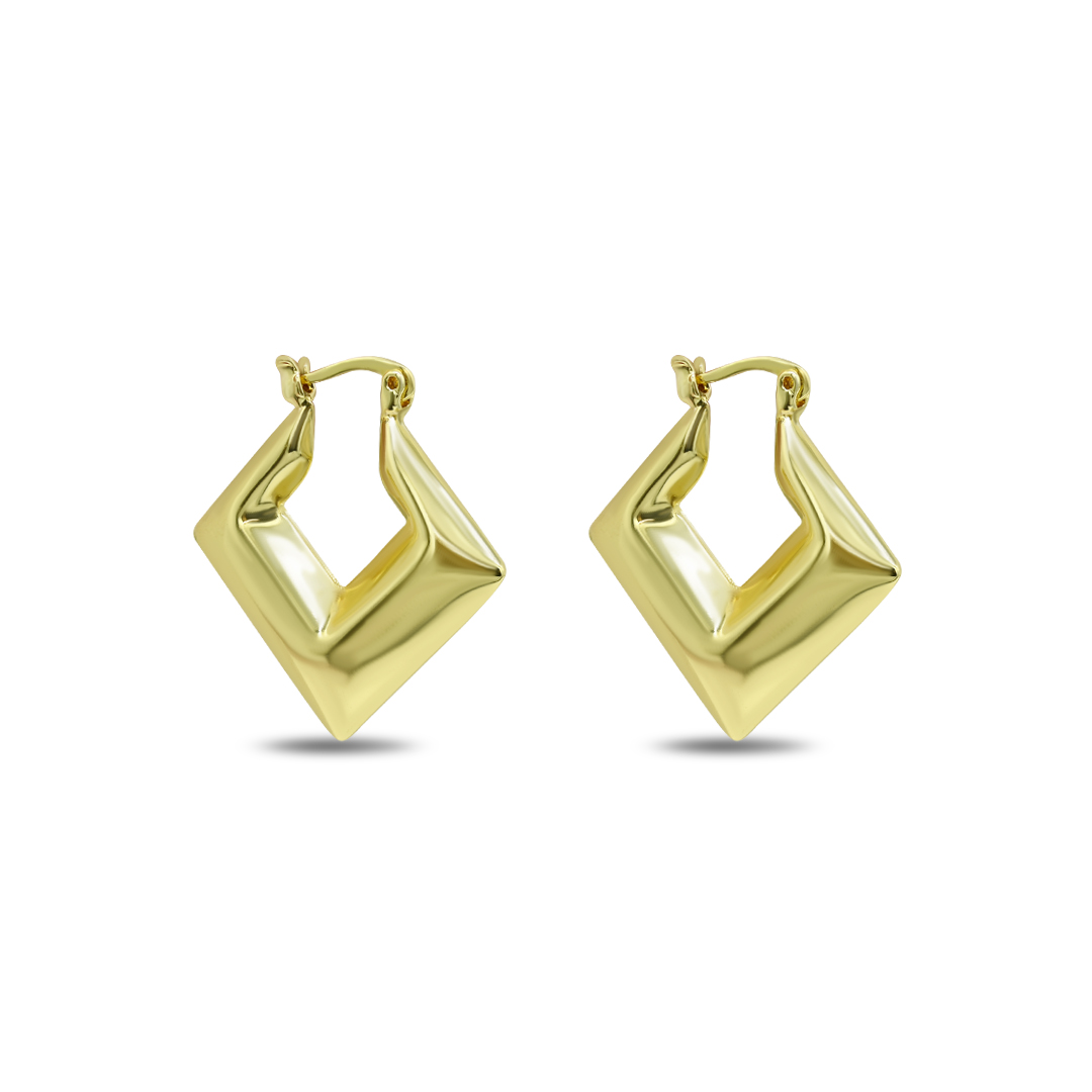Geometric Rhombus Hoop Earrings