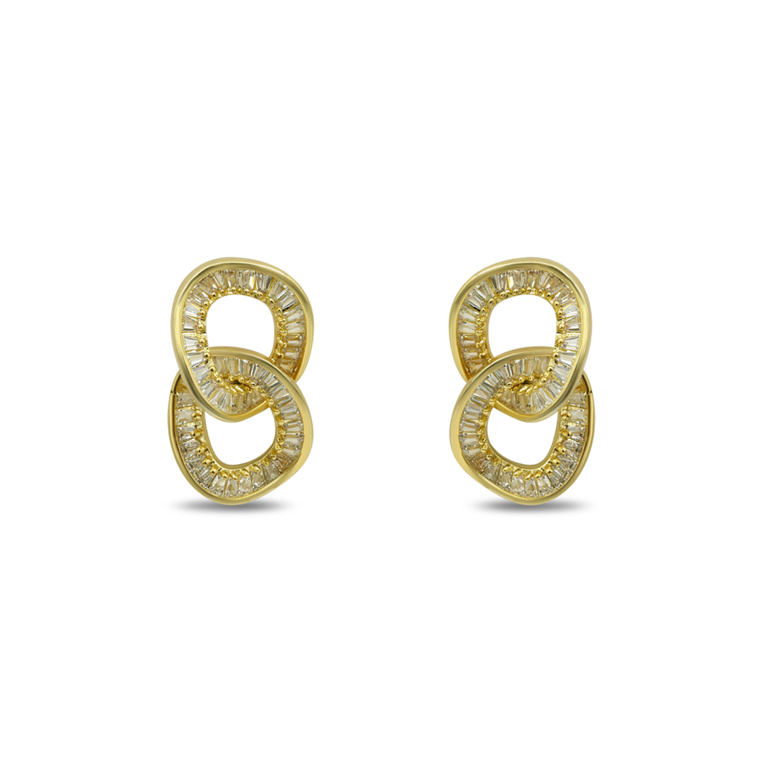 Interlocking Crystal Loop Earrings