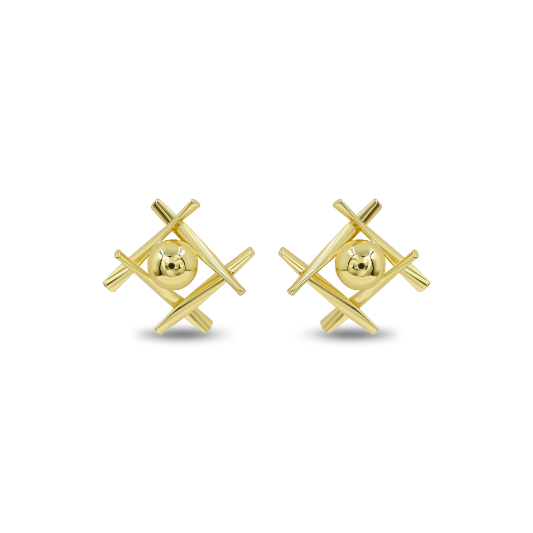 Geometric Crossbar Stud Earrings