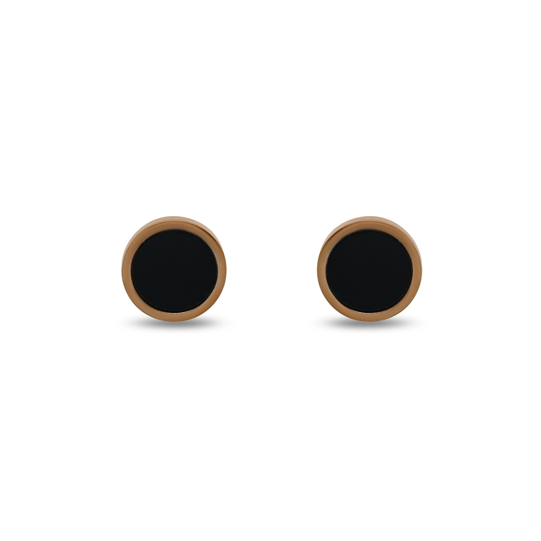 Round Enamel Stud Earrings