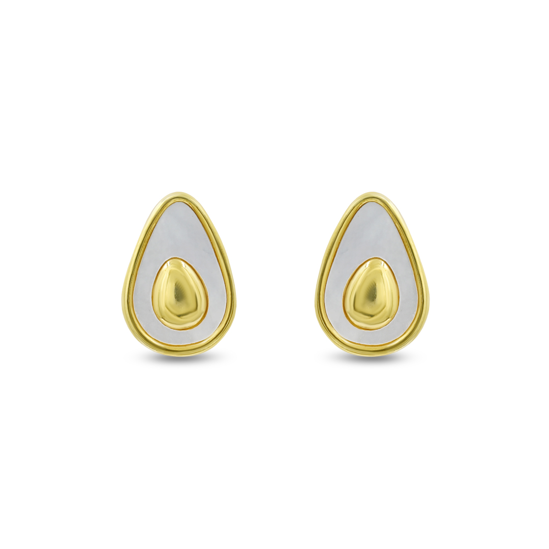 MOP Avocado Stud Earrings