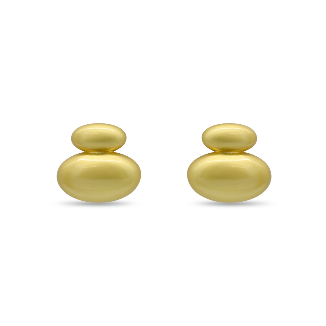 Double Pebble Stud Earrings