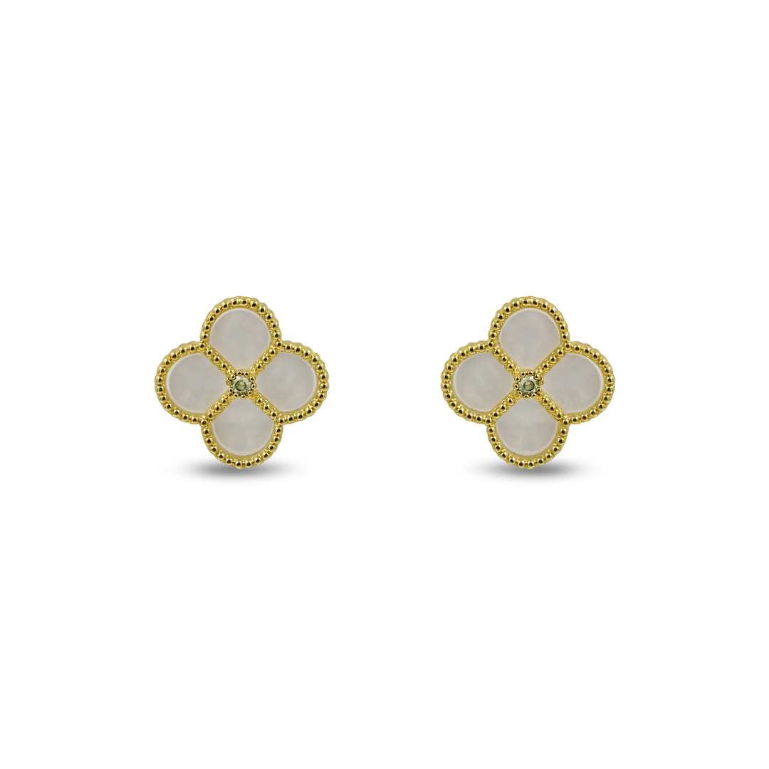 MOP Four-Leaf Clover Stud