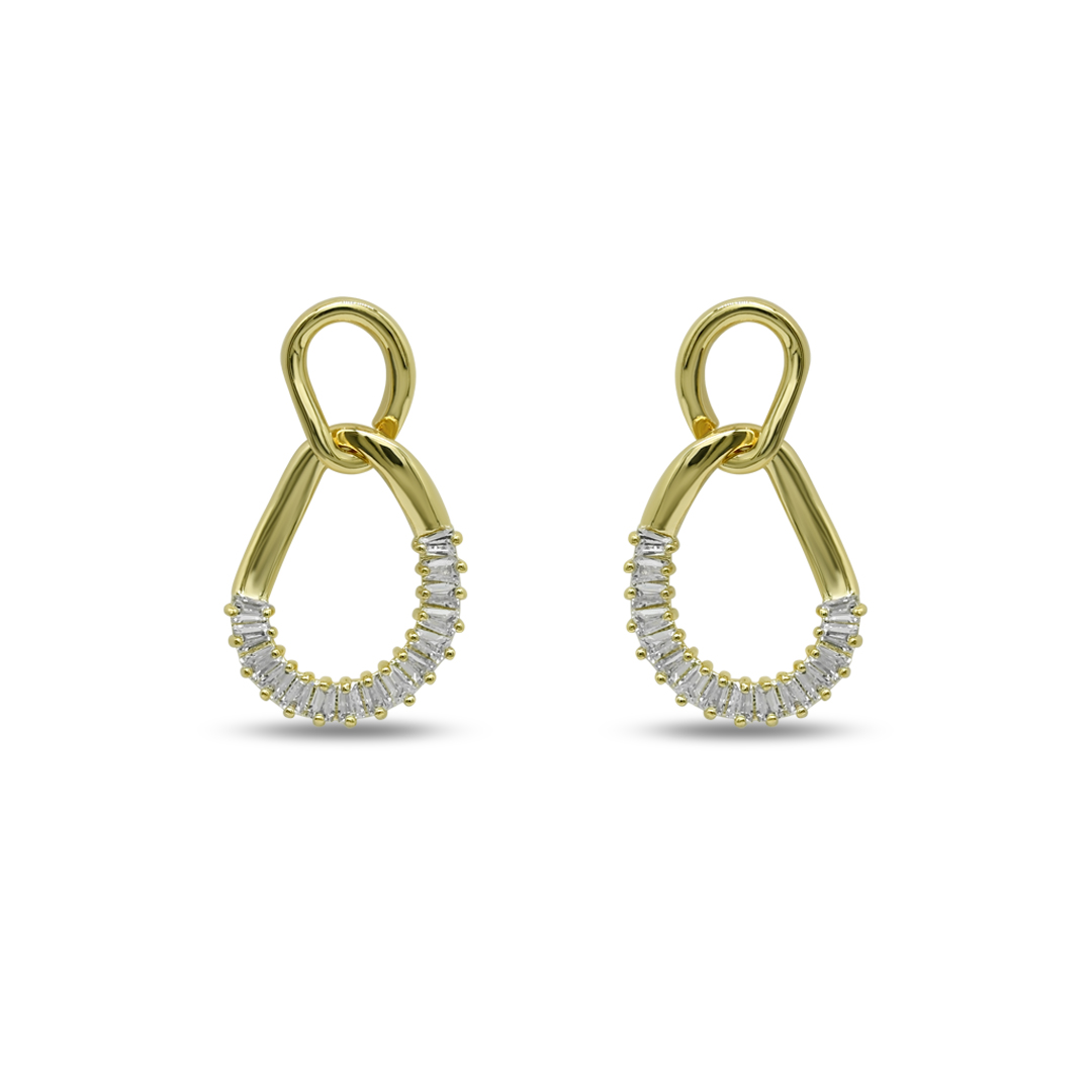 Interlocking Crystal Teardrop Drop