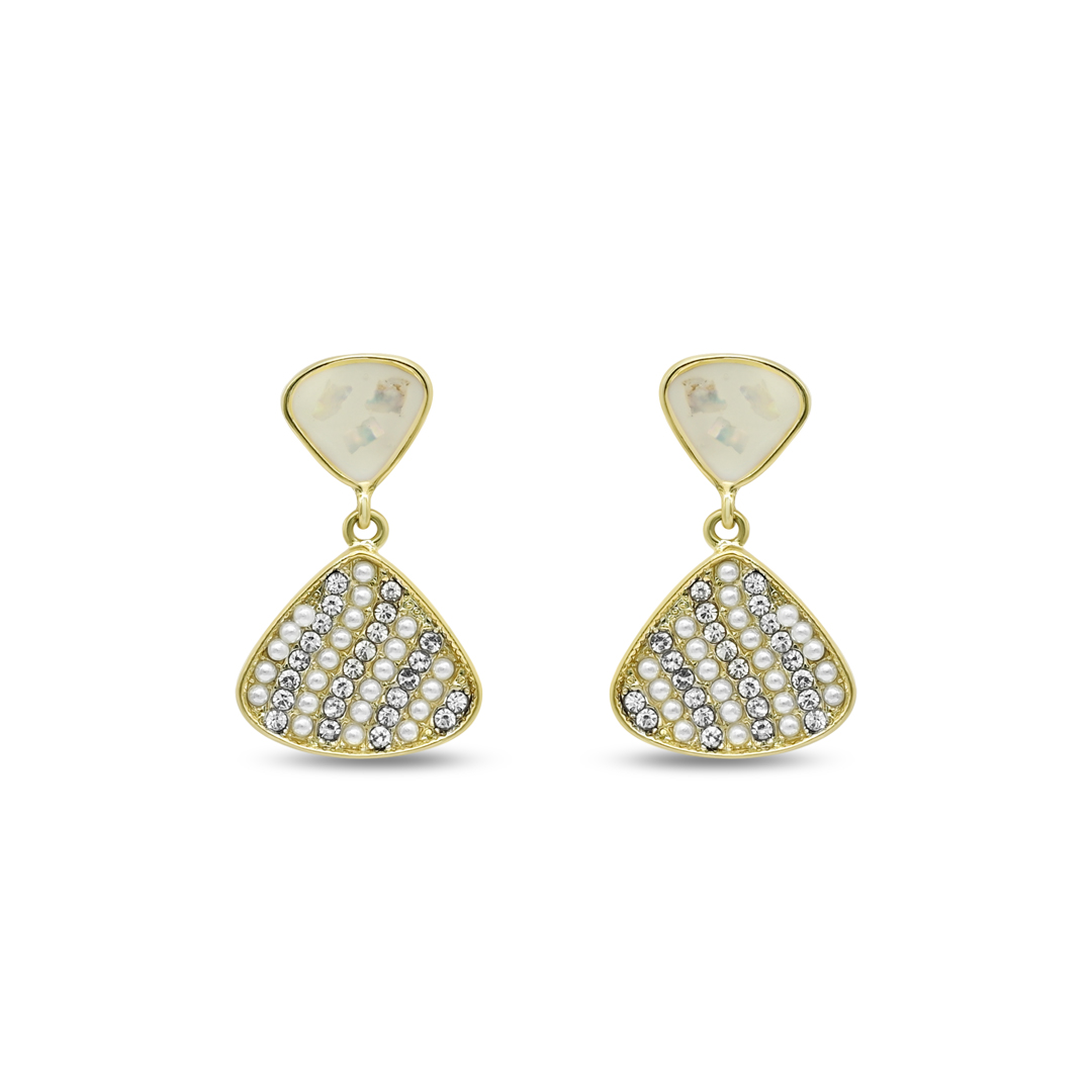 Triangular Pearl and Crystal