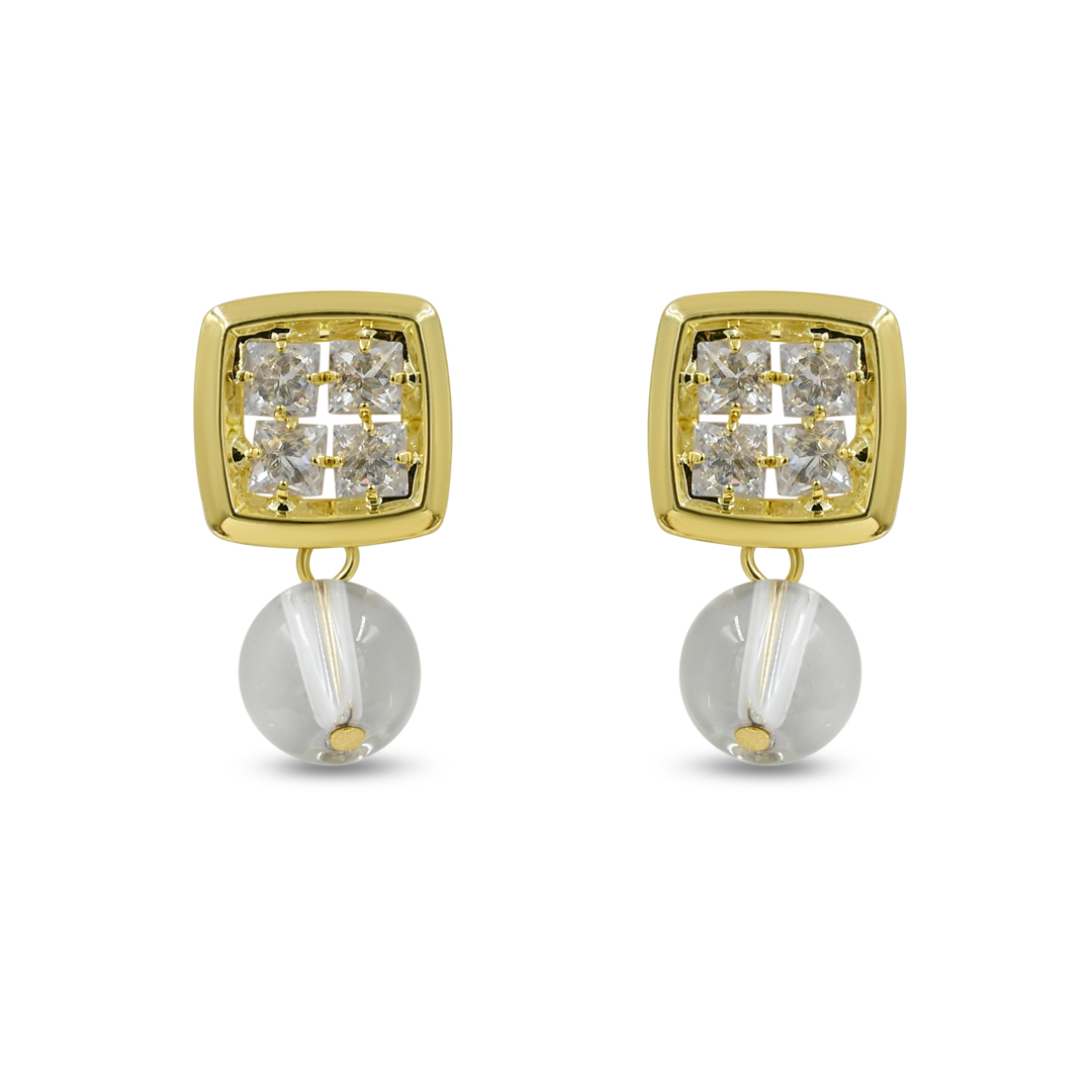 Square Crystal Studs with