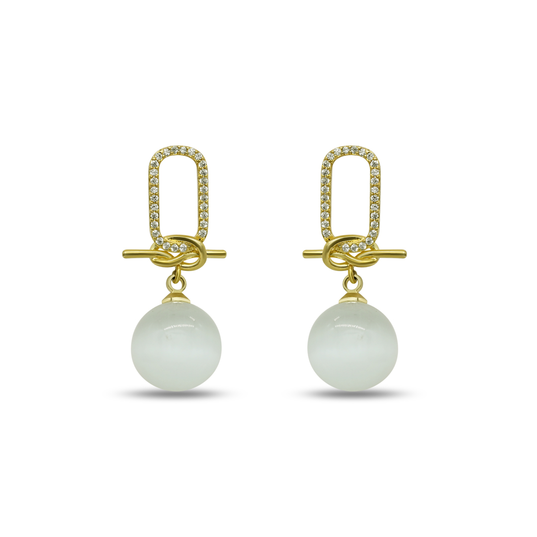Oval Link Cats-Eye Pearl