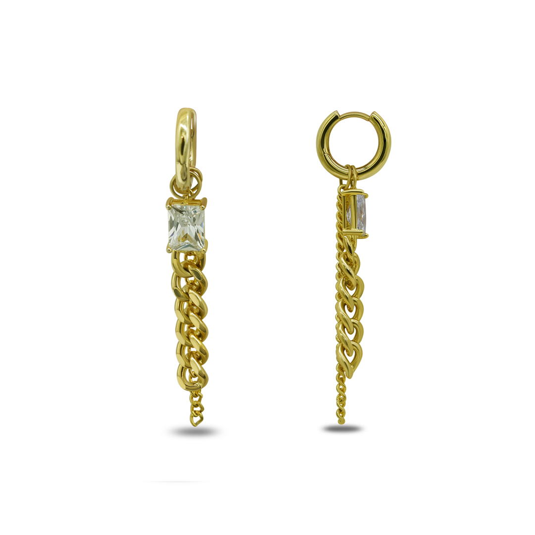 Emerald-Cut Crystal Cable Chain