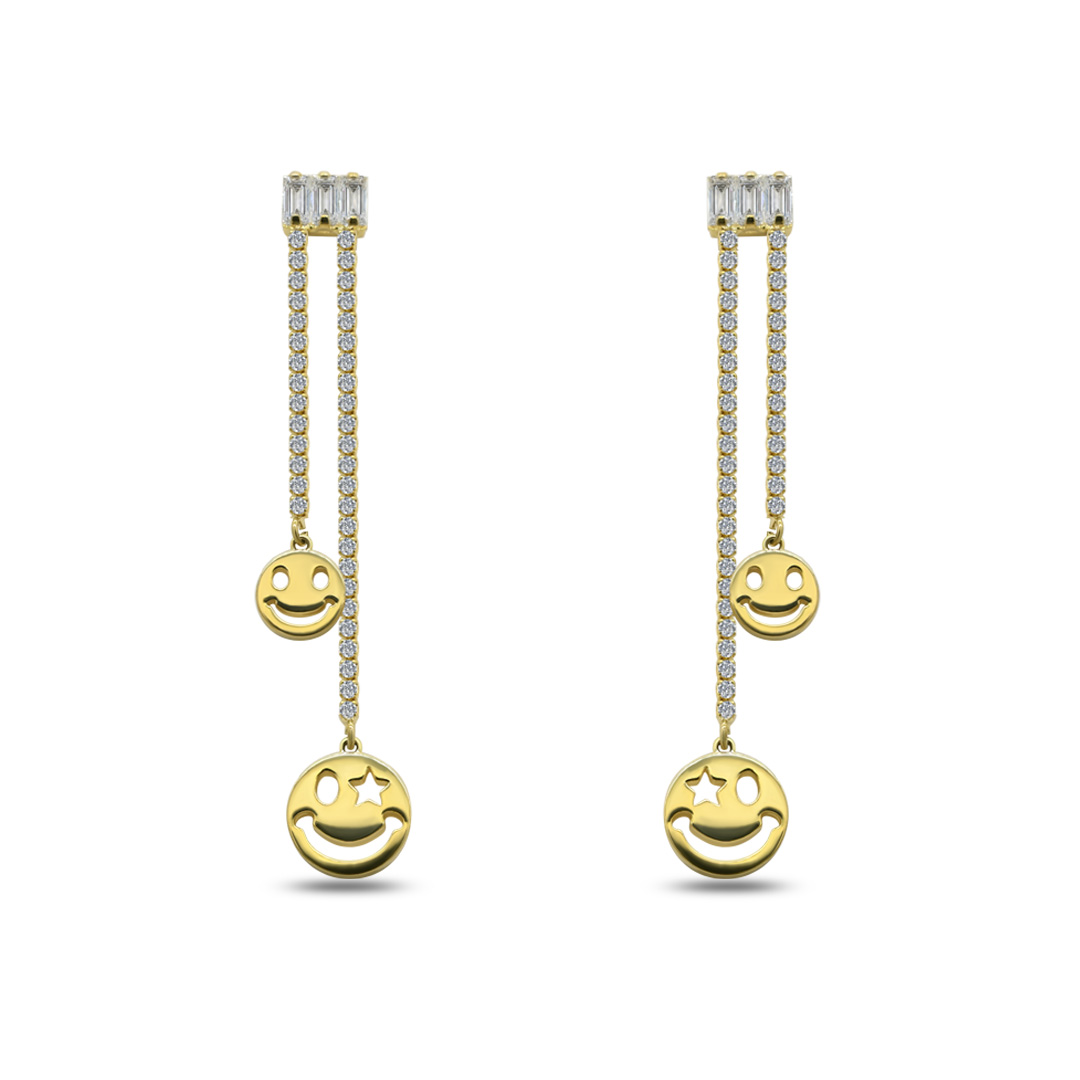 Baguette Crystal Smiley Face
