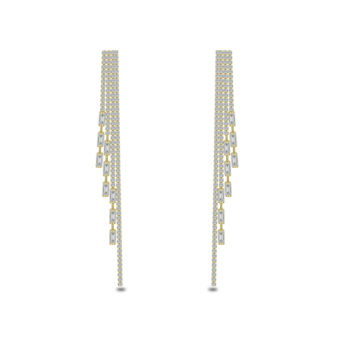 Baguette Tassel Drop Earrings