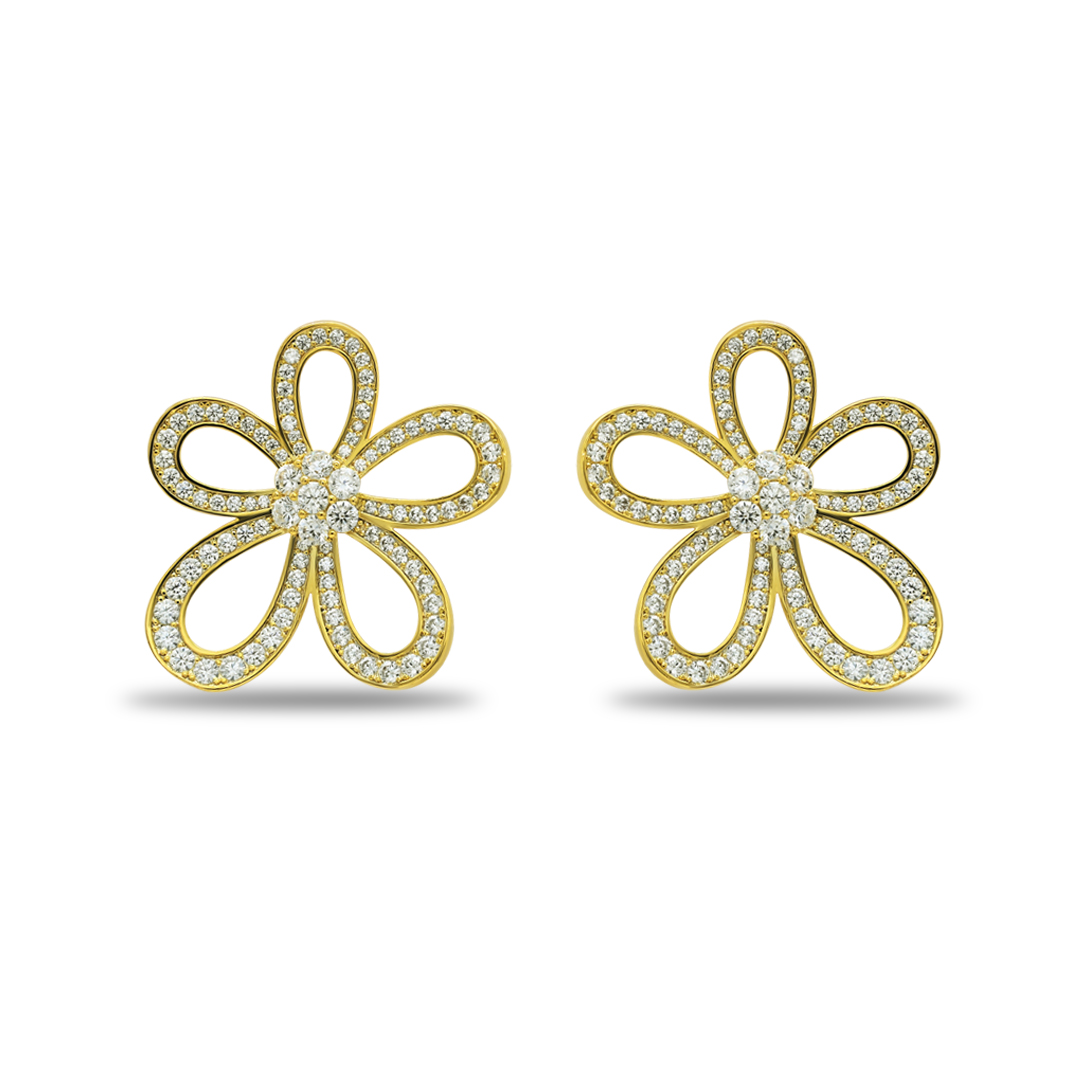 Crystal Pave Flower Studs