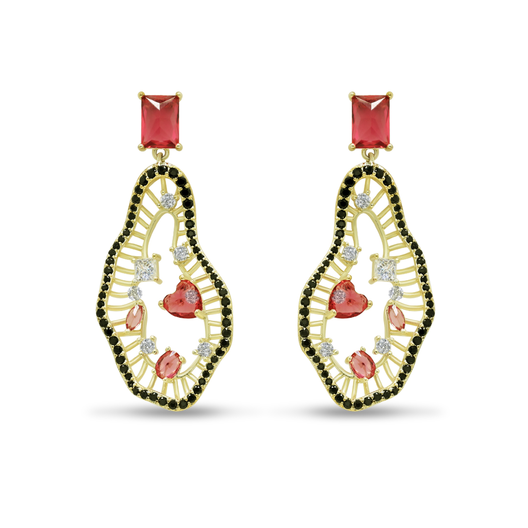 Red Ruby Abstract Frame Drops