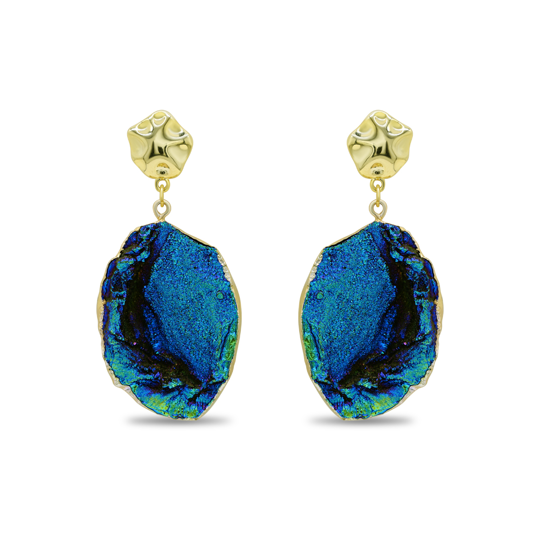 Ocean Druzy Drop Earrings