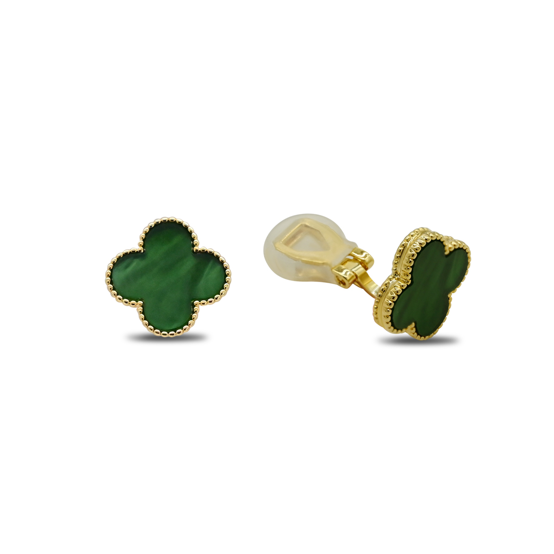 Emerald Clover Clips