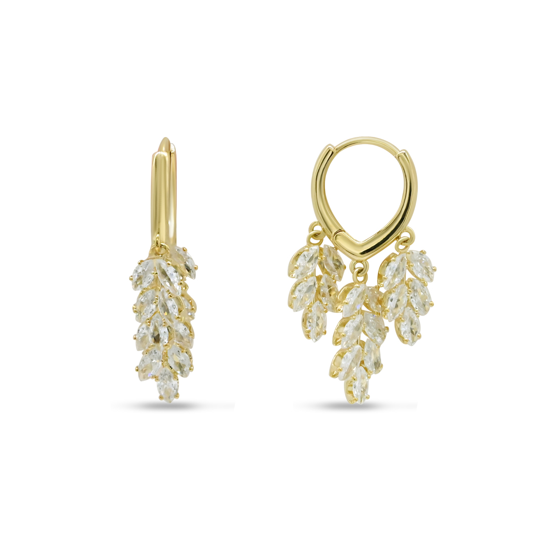 Marquise Cluster Huggies