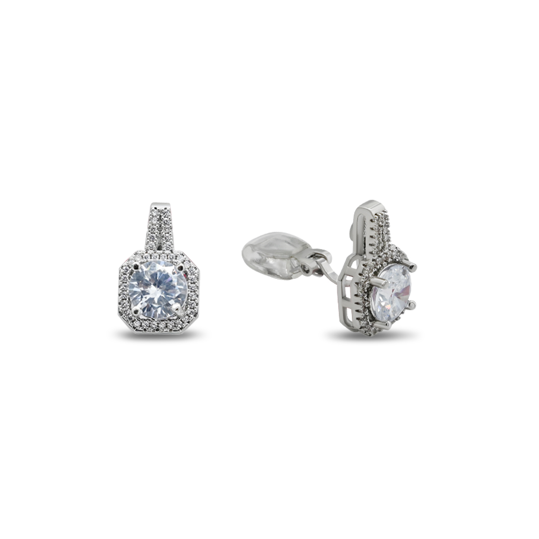 Silver Halo Solitaire Clips