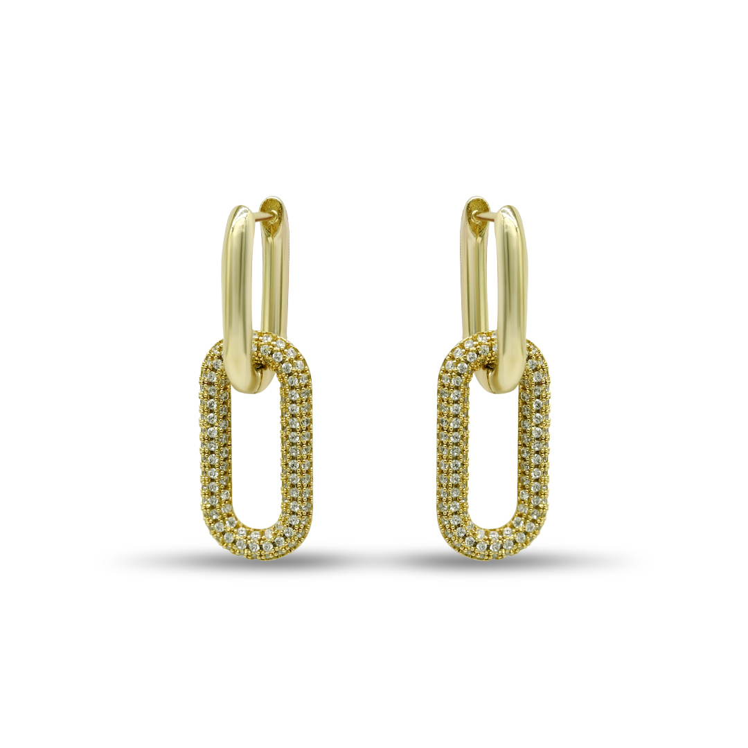 Dual-Link Crystal Statement Earrings