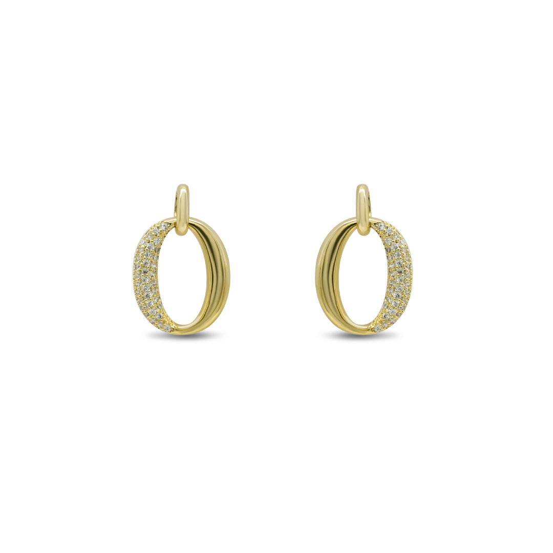 Golden Crystal Oval Drops