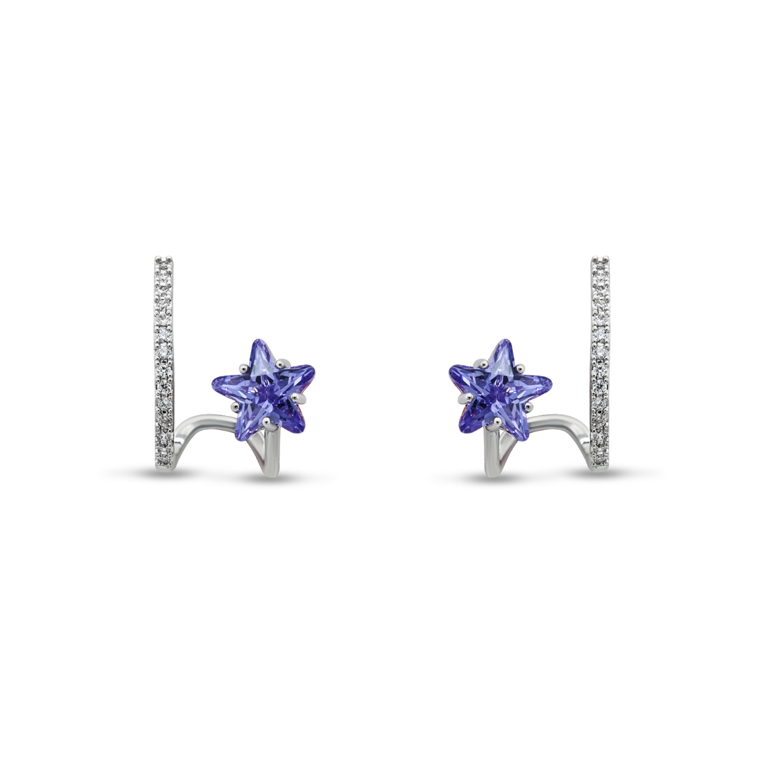 Lavender Star Illusion Hoops