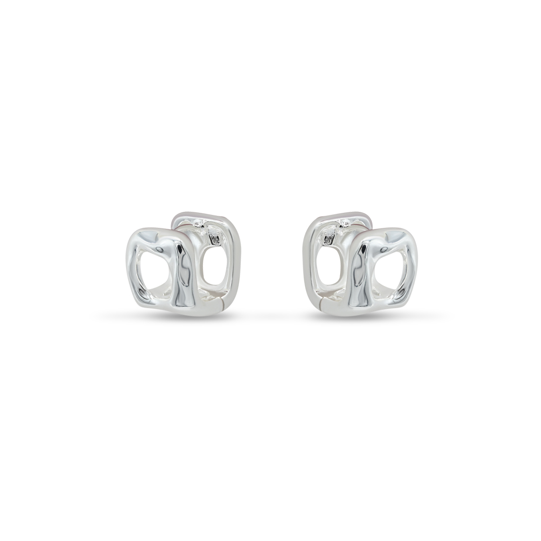 Minimalist Melted Square Studs