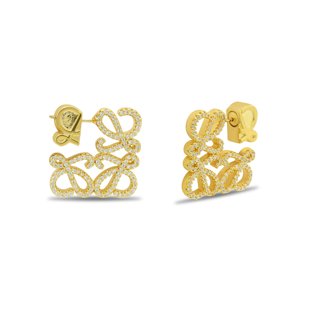 Filigree Monogram Huggies
