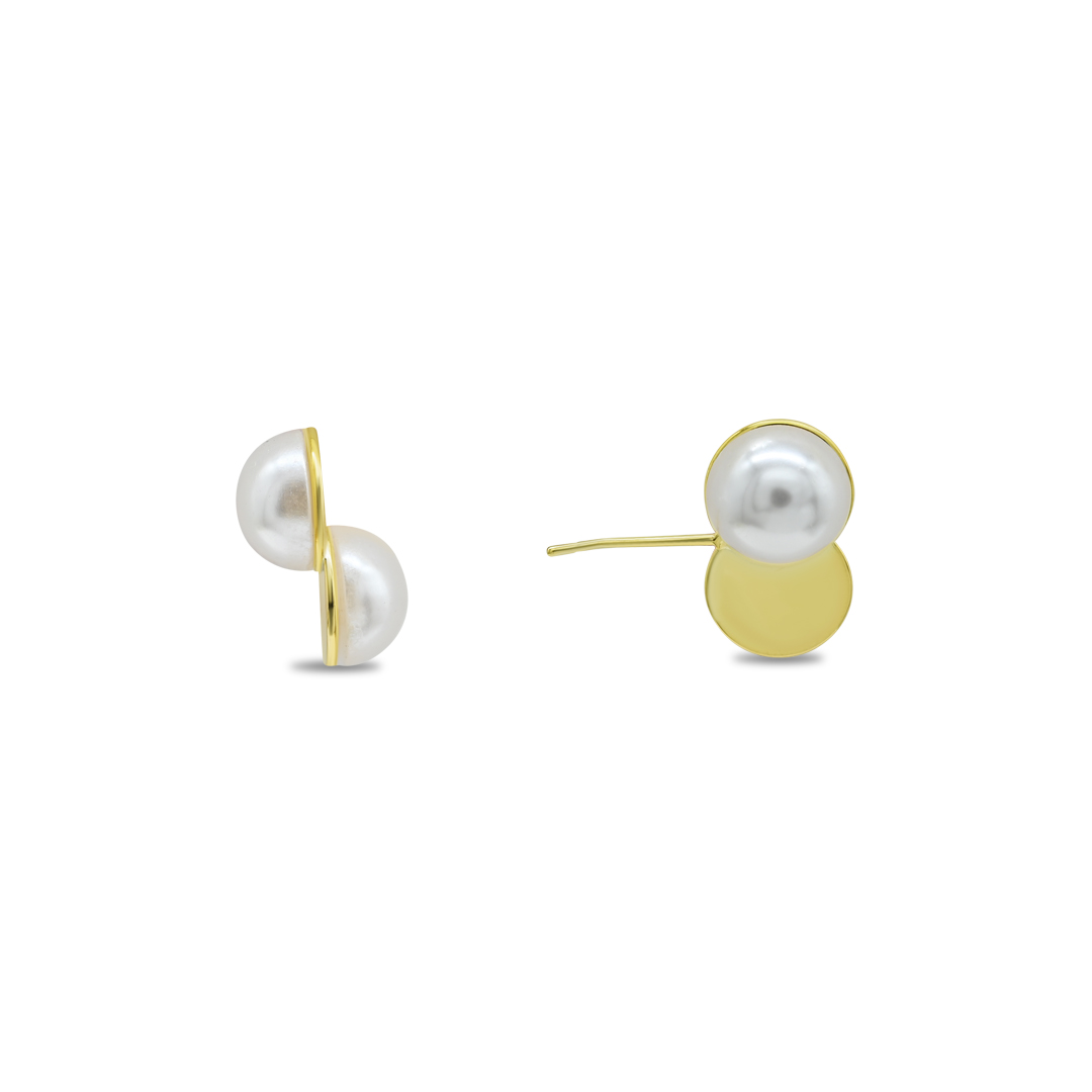 Silver Crystal Heart Studs
