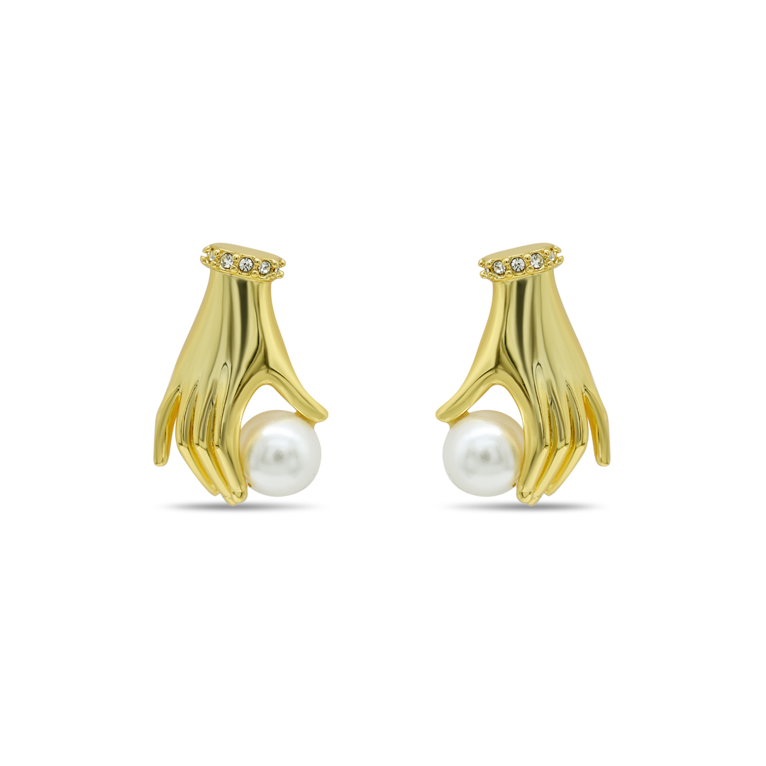 Twisted Pearl Ribbon Hoops