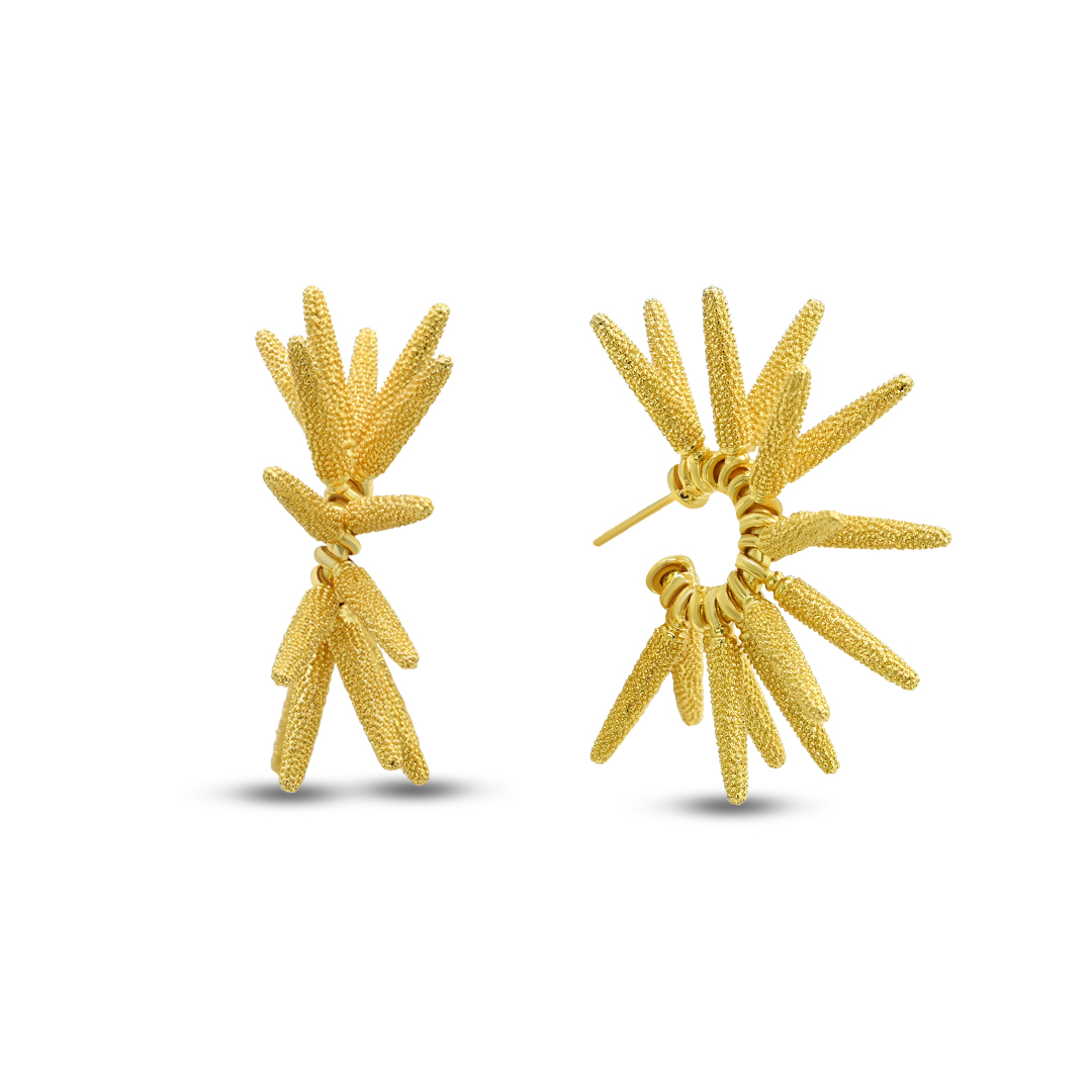 Textured Spiky Hoop Earrings