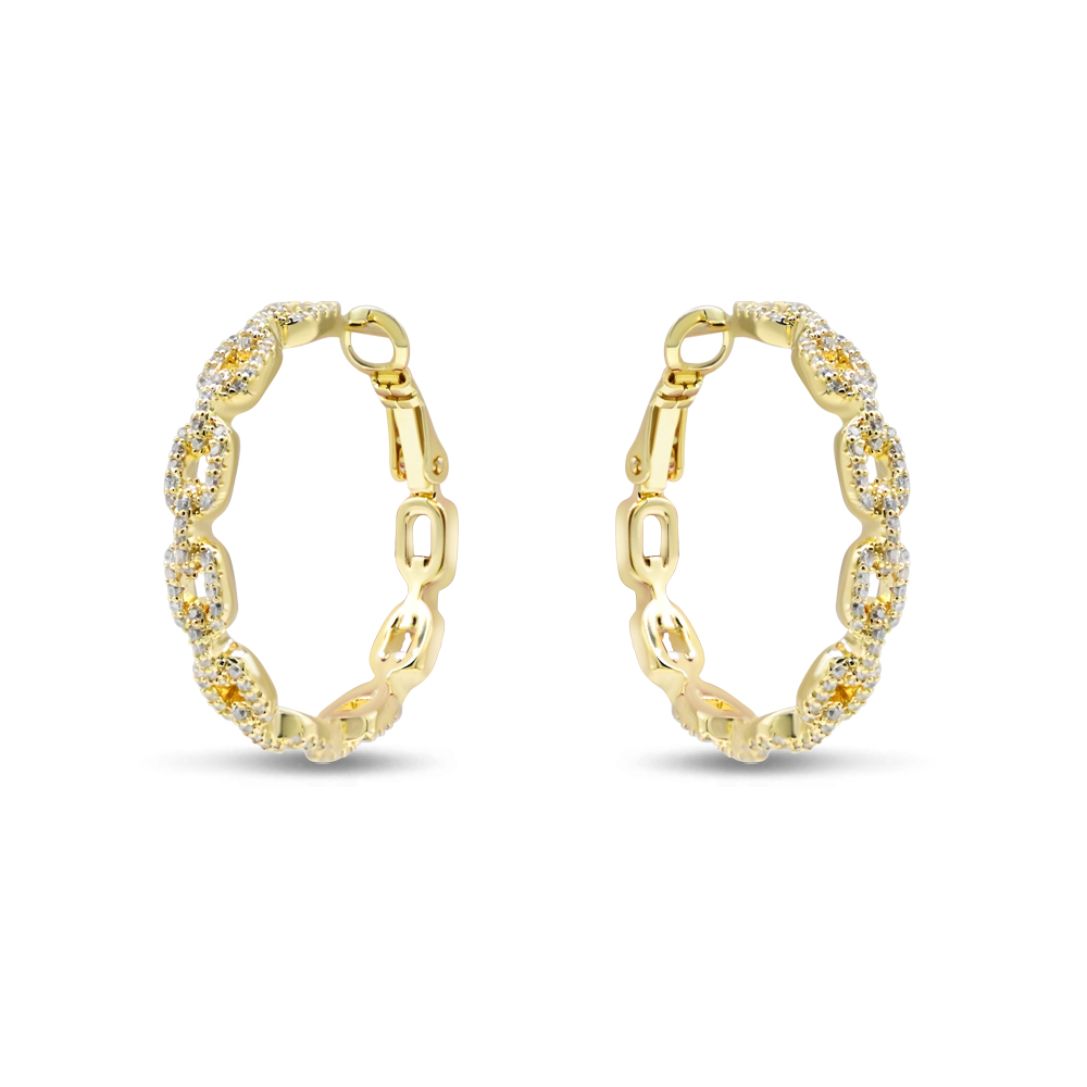 Twisted Chain Hoop Earrings