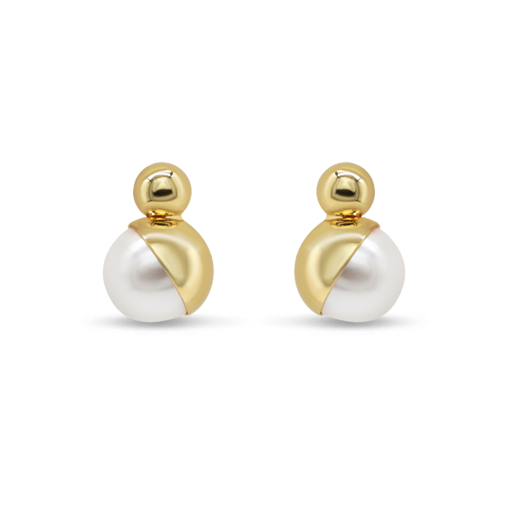 Shielded Pearl Studs