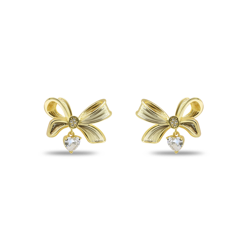 High-Shine Ribbon Bow Studs
