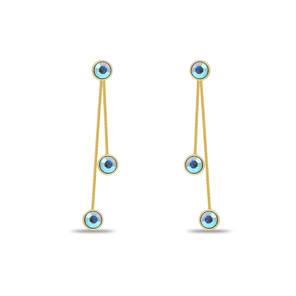 Aquamarine Bezel Tiered Chains