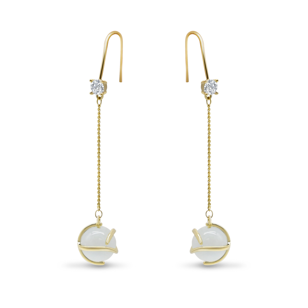 Orbital Moonstone Solitaire Dangles