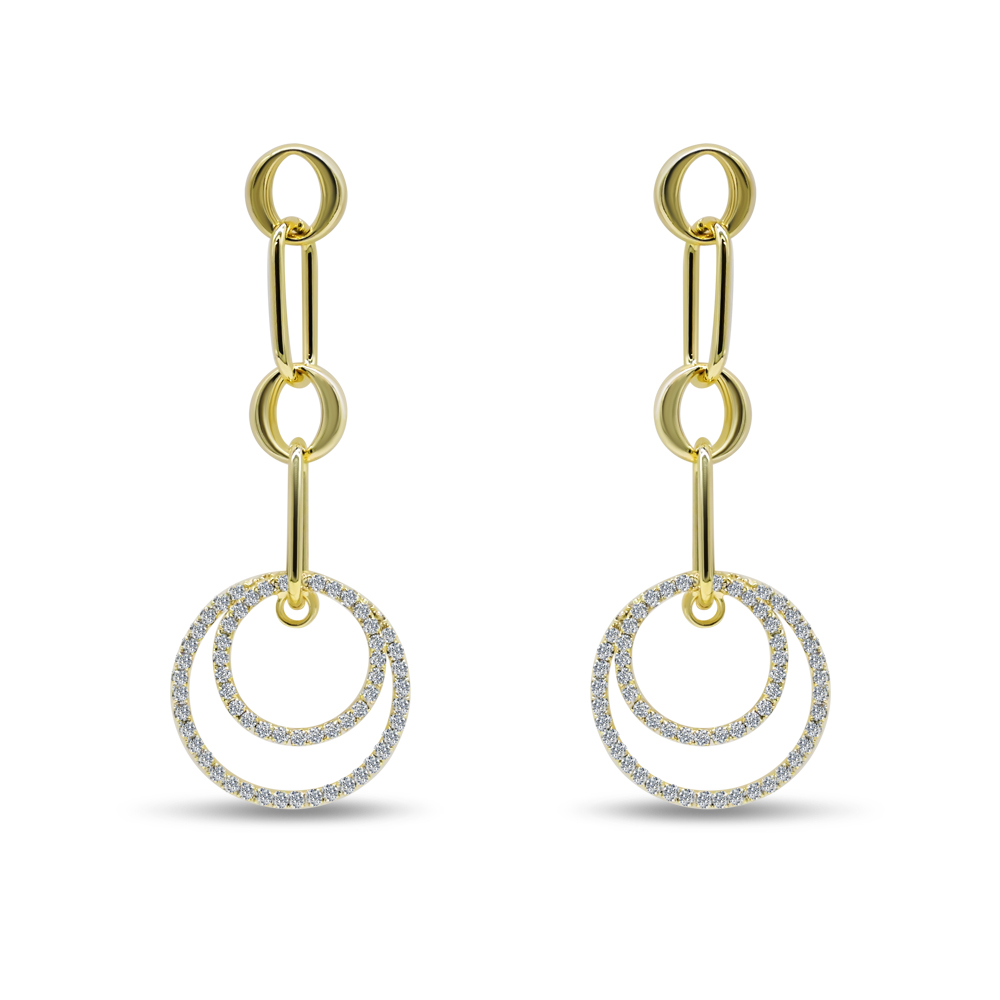 Geometric Linked Circle Earrings