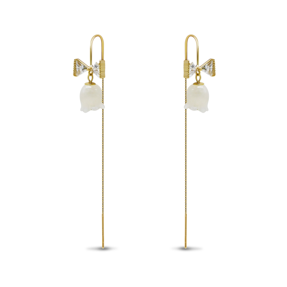 Crystal Bow Bell Earrings