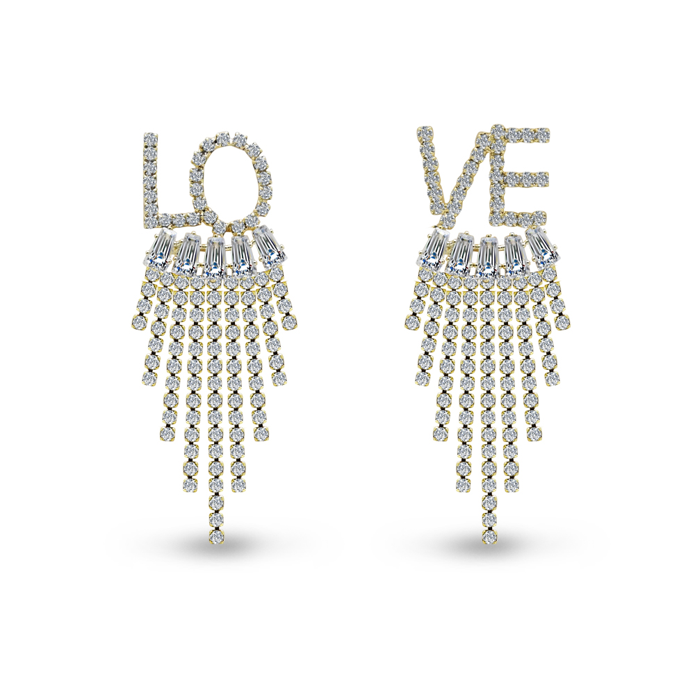 LOVE Letter Fringe Earrings