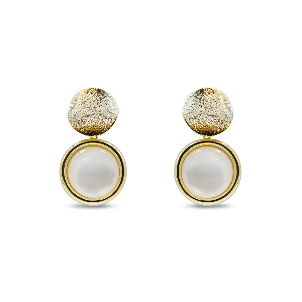 Textured Round Pearl Studs