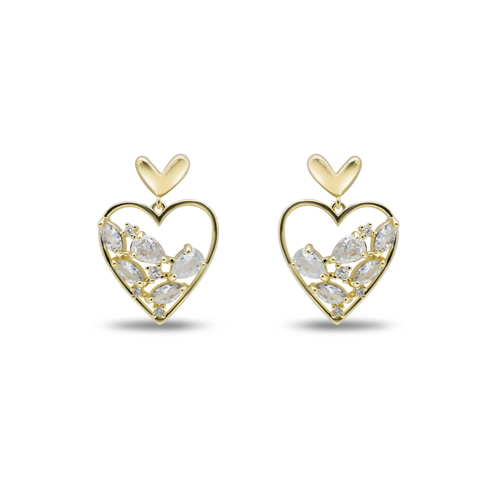 Marquise Leaf Heart Earrings