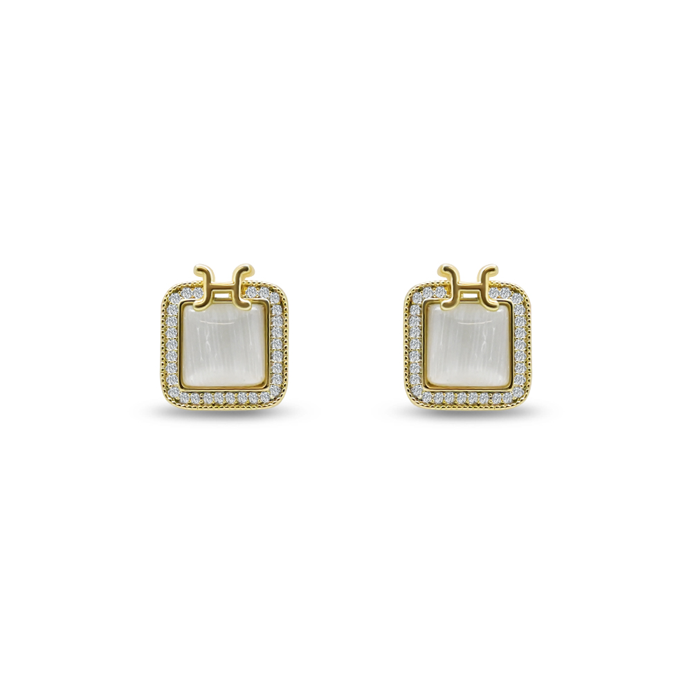 Square Cat Eye Studs